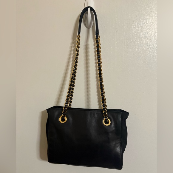 Prada Black Leather Chain Shoulder Bag GUC - Picture 2 of 13